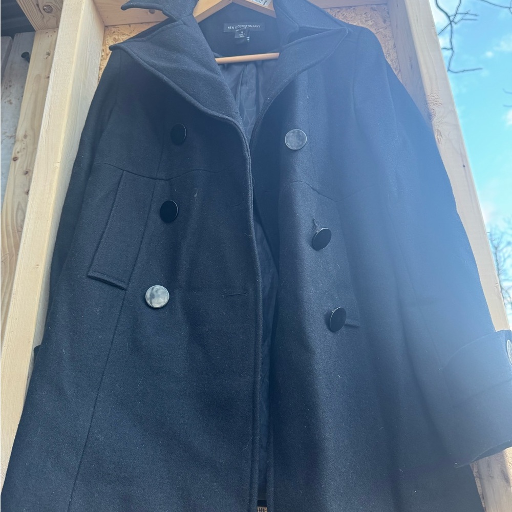 New York & Company Black Wool Blend Coat